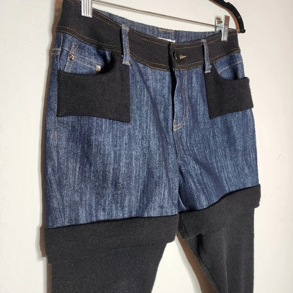 Alberto Makali denim shorts black sweater tights combo pants size 4 - Picture 13 of 17